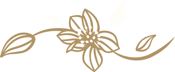Décoration florale provenant du logo couleur ocre